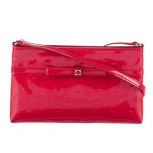 Camellia Street Red Patent Leather Crossbody Bag